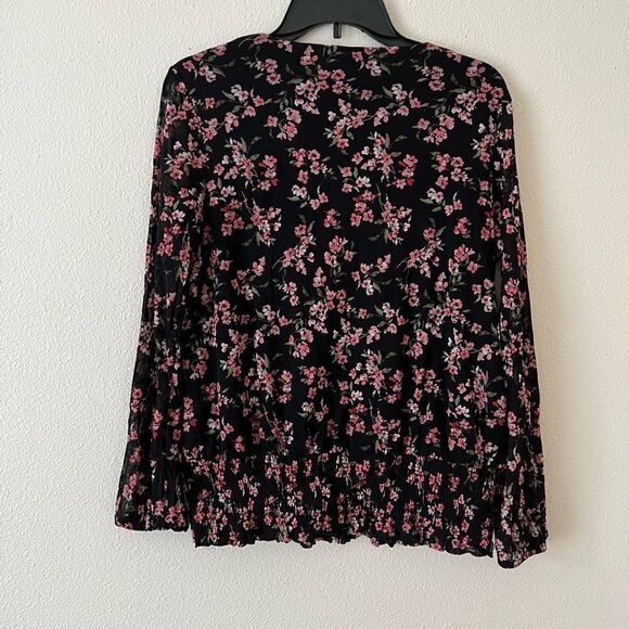INC Long Sleeves Women Mesh floral blouse M - Picture 5 of 6